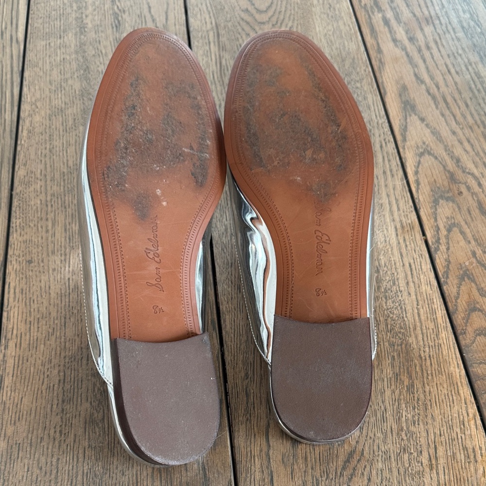 Sam Edelman Metallic Silver Mules with Gold Accent - Picture 3 of 3